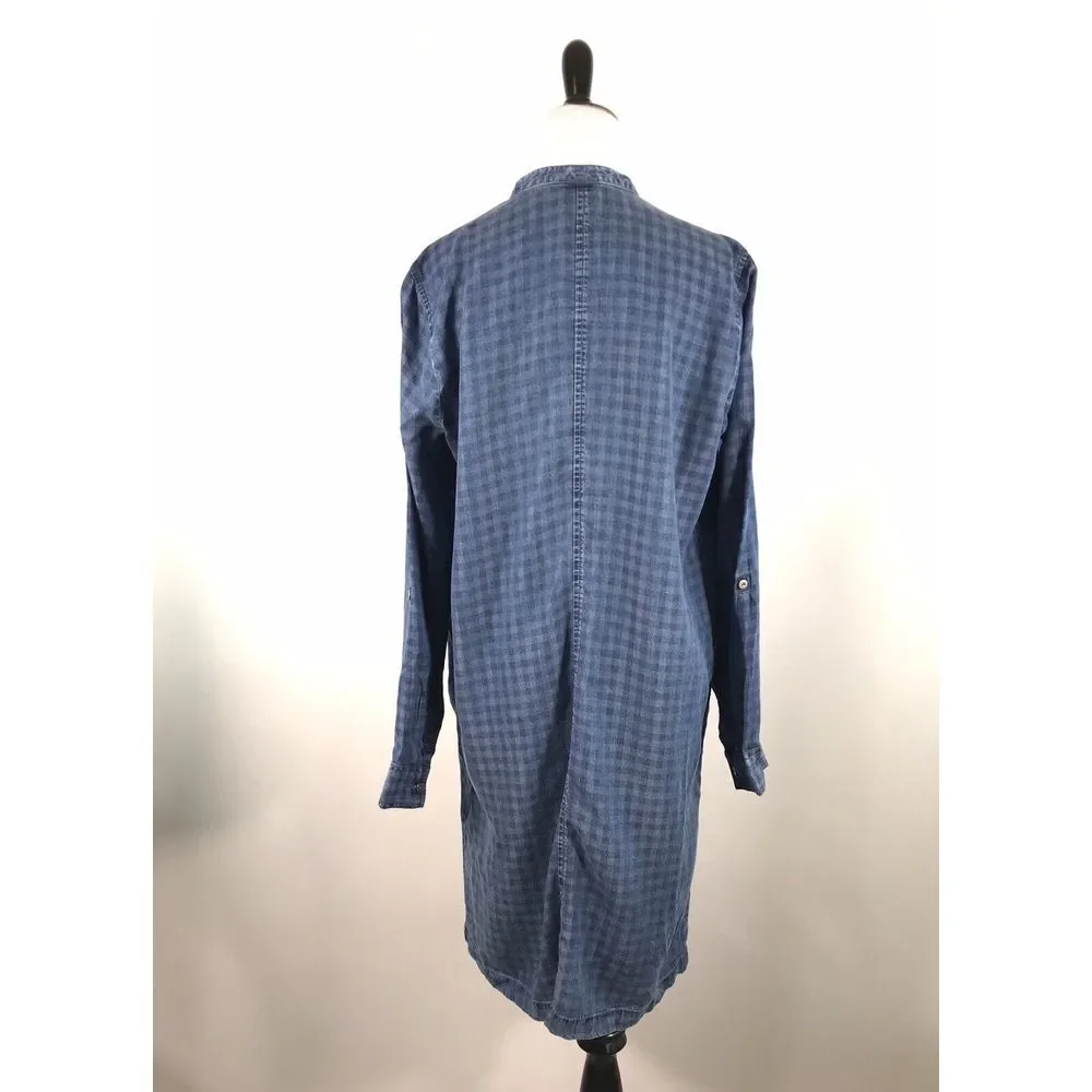 NWT J Jill Denim Womens Chambray Lyocell Dress Size M Button Up Tab Sleeve‎ - Picture 2 of 8